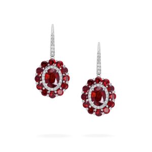 Garrard, 1735 Double Color Cluster Ruby Drop Earrings – $62,000