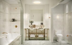 The Nora Hotel guest bathroom